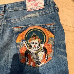 True Religion Blue Embroidered Women's Jeans